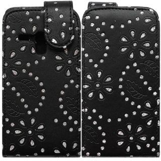 Casea Packing Black Deluxe Bling Flip Leather Cover Case for Samsung Galaxy S3 Mini i8190: Cell Phones & Accessories