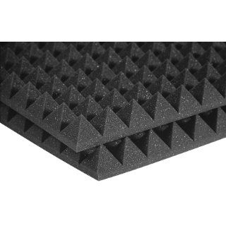 Auralex Studiofoam Pyramid 2 Inches Thick and 2 Feet by 2 Feet Acoustic Panels, Charcoal (12 Panels): Musical Instruments