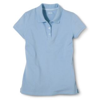 Cherokee Girls School Uniform Short Sleeve Pique Polo   Windy Blue Xxl