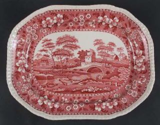 Spode Tower Pink (Older Backstamp) 15 Oval Serving Platter, Fine China Dinnerwa