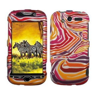 Rubberized Purple Orange Yellow Zebra Snap on Design Case Hard Case Skin Cover Faceplate for Htc Mytouch 2010 4g: Cell Phones & Accessories
