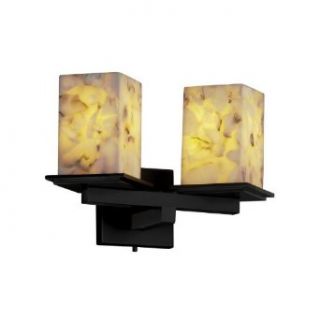 Justice Design ALR 8680 15 DBRZ Alabaster Rocks   Two Light Montana Wall Sconce, Choose Finish: Dark Bronze Finish, Choose Lamping Option: Standard Lamping: Home Improvement