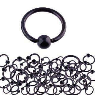 Kadima Wholesale Body Piercing Jewelry 16G 5/16" Lots of 10pcs Stainless Steel Black Titanium Anodized BCR/CBR Captive Beads Ring: Bead Charms: Jewelry