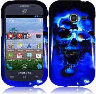 For Samsung Galaxy Centura S738C Hard Design Cover Case Blue Skull Accessory: Cell Phones & Accessories