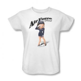 Betty Boop   Air Force Boop Womens T Shirt In White: Clothing
