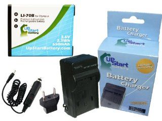 Olympus D 745 Battery and Charger with Car Plug and EU Adapter   Replacement for Olympus LI 70B Digital Camera Batteries and Chargers (650mAh, 3.6V, Lithium Ion): Electronics