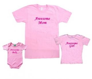 Awesome Girl or Mom or Baby Short Sleeve Made in USA Cotton Shirt or Onesie Clothing