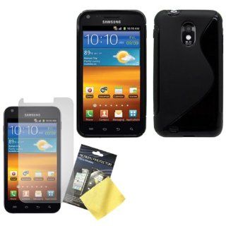 Cbus Wireless Black S Line Flex Gel Case / Skin / Cover & LCD Screen Protector / Guard / Film for Samsung Epic 4G Touch / D710: Cell Phones & Accessories