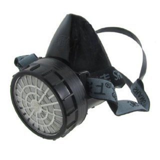 Rosallini Adjustable Strap Single Cartridge Filter Half Face Mask Respirator Black: Health & Personal Care