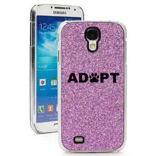 Purple Samsung Galaxy S4 SIV Glitter Bling Hard Case Cover GK05 Adopt Paw Print: Cell Phones & Accessories