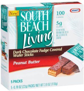 South Beach Living Dark Chocolate Fudge Covered Wafer Sticks, Peanut Butter, 3.9 Ounce Boxes (Pack of 6) : Grocery & Gourmet Food