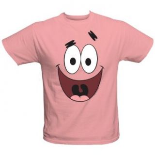 SpongeBob SquarePants: Patrick Big Face Tee   Adult   Flamingo Pink   Small: Novelty T Shirts: Clothing
