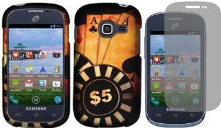 For Samsung Galaxy Centura S738C Hard Design Cover Case Ace Poker + LCD Screen Protector: Cell Phones & Accessories