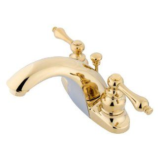 English Country Double Handle Centerset Bathroom Faucet with ABS Pop Up Drain Finish: Polished Brass   Touch On Bathroom Sink Faucets