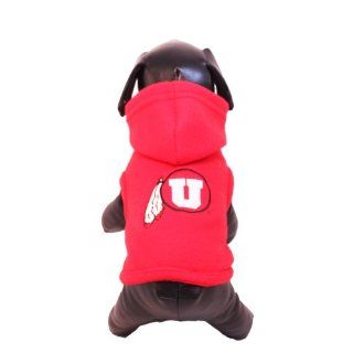 NCAA Utah Runnin Utes Polar Fleece Hooded Dog Jacket, X Small: Sports & Outdoors