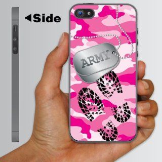 iPhone 5 Case   Military "Pink Camo   Army Dog Tags/Boot Print"   Clear Protective Hard Case: Cell Phones & Accessories