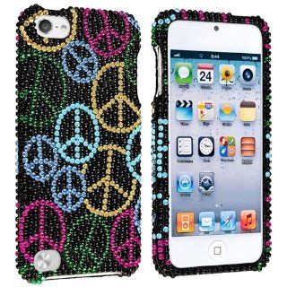 eForCity Snap On Case for Apple iPod touch 5G, Black Rainbow Peace Sign Bling : MP3 Players & Accessories