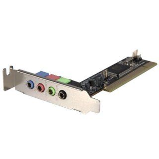 StarTech 4 Channel Low Profile PCI Sound Adapter Card AC97 3D Audio Effects Sound Cards PCISOUND4LP: Electronics