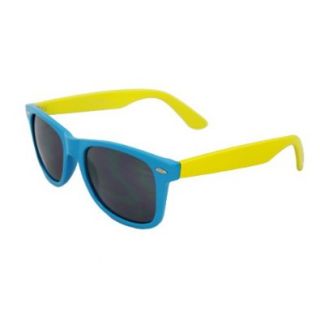 MLC Eyewear P745 BUYLSM Wayfarer Fashion Sunglasses Blue Yellow Frame Smoke Lenses for Women and Men: Shoes