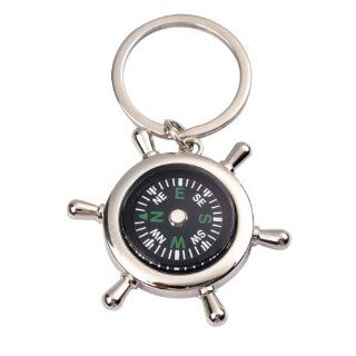Rudder Compass Key Chain Key Ring, Creative Gift Choice  Camping Compasses  Sports & Outdoors