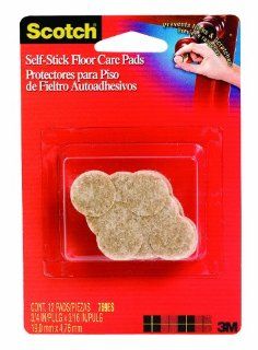 3M Scotch Self Stick Floor Care Pads, Beige, 0.75 Inch, 12 Pads per Pack, 6 Pack   Furniture Pads  