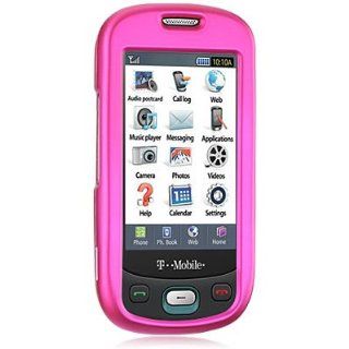 Crystal Hard Solid HOT PINK Cover Case for Samsung Highlight SGH T749 T Mobile [WCM492]: Cell Phones & Accessories