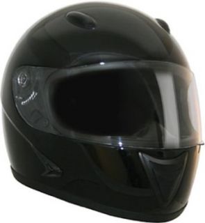 HCI Gloss Black Full Face Motorcycle Helmet   Fully Vented with ABS Shell 75 751: Apparel: Clothing