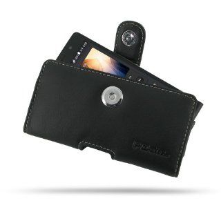 Huawei Ascend P6 Leather Case   Horizontal Pouch Type (Black) by Pdair: Electronics