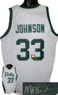 Magic Johnson signed Michigan State Spartans White Custom Jersey Sports Collectibles