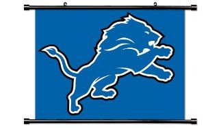 Detroit Lions NFL Football Team Fabric Wall Scroll Poster (32 x 24) Inches   Prints