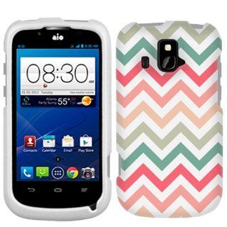 ZTE Overture Chevron Peach Pink Green Red Pattern Phone Case: Cell Phones & Accessories