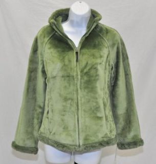 NEW Green Tea Womens Full Zip Faux Fur Lined Jacket Coat Sage Green Size Small at  Womens Clothing store