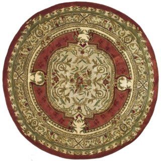 Safavieh CL755A 4R Classics Collection Handmade Burgundy and Beige Wool Round Area Rug, 3 Feet 6 Inch  