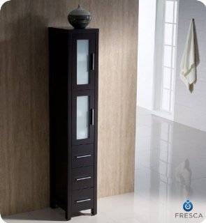 Bari Torino 12" x 68" Bathroom Linen Side Cabinet Finish: Espresso: Home Improvement