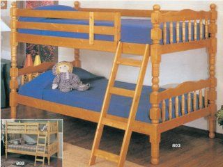 Twin and Twin Bunk Bed in Natural Wood Color #AD 8102: Home & Kitchen