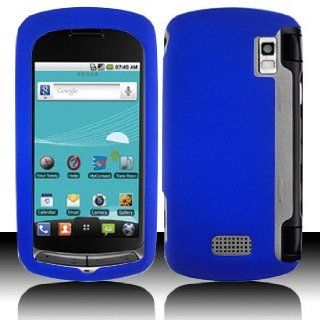 Blue Rubberized Hard Plastic Case for LG US760 Genesis: Cell Phones & Accessories