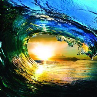 HUGE Water Wave Outdoor Scene Ocean Sun Sky Picture Art Mural Vinyl Wall   Best Selling Cling Transfer Decal Peel & Stick Sticker Graphic Design Color 763 Size : 40 Inches X 40 Inches   22 Colors Available   Wall Decor Stickers