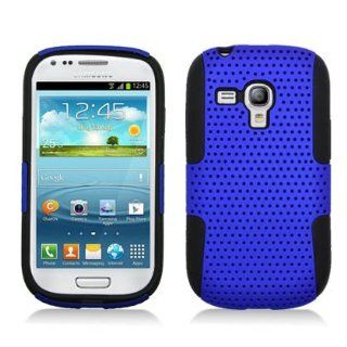 Blue Black Perforated Hybrid Cover Case for Samsung Galaxy S3 III Mini i8190: Cell Phones & Accessories