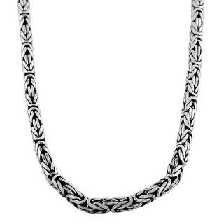 Oxidized Sterling Silver 5 mm Bali Chain (18 Inch) Jewelry