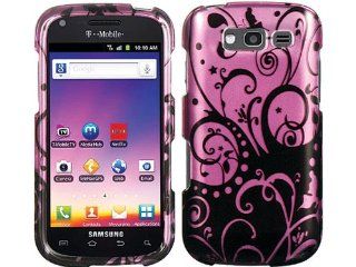 Purple Black Swirl Crystal Hard Skin Case Faceplate Cover for Samsung Galaxy Blaze 4G SGH T769 w/ Free Pouch: Cell Phones & Accessories