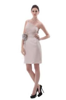 Fashion Perfactory Backless Strapless Evening Party Cocktail Dress in Beige