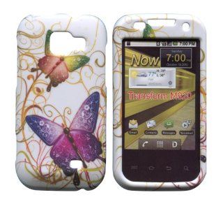 Purple Butterfly Samsung Transform M920 Sprint Case Cover Hard Phone Case Snap on Cover Rubberized Touch Faceplates: Cell Phones & Accessories