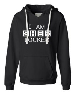 Womens I Am Sherlocked Sherlock Holmes Inspired Deluxe Soft Fashion Hooded Sweatshirt Hoodie: Clothing