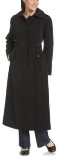 London Fog Women's Long Hooded Single Breasted Trench Coat, Black, 8 at  Womens Clothing store: Outerwear