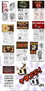 10 Pack Tattoo Reference and Flash books With 2 FREE TATTOO MACHINES!: Everything Else