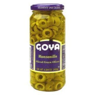 Goya Sliced Green Olives, 5.75 Ounce Units (Pack of 24) : Green Olives Produce : Grocery & Gourmet Food