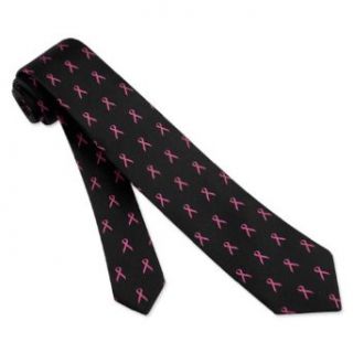 Black Boys Tie  Pink Ribbon For Breast Cancer Awareness: Clothing