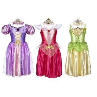 Disney Princess Deluxe Dress Up Set   Rapunzel/Sleeping Beauty/Tiana: Toys & Games