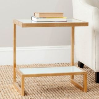 Safavieh Kennedy Accent Table   Gold/White Glass Top   End Tables