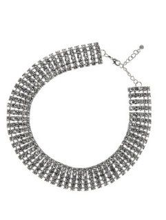 Stylish Jewellery 5 Row Swarovski Crystal Choker / Collar Necklace (Silver Plated)   Bridal, Prom: Stylish Jewellery: Jewelry